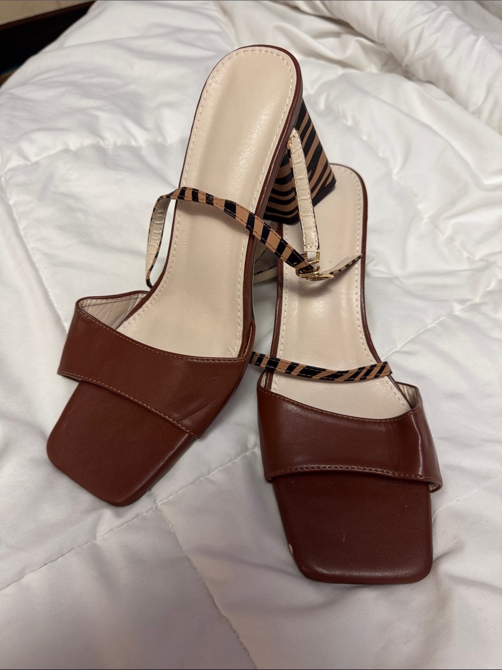 Women’s Brown Strappy Block Heel Sandals